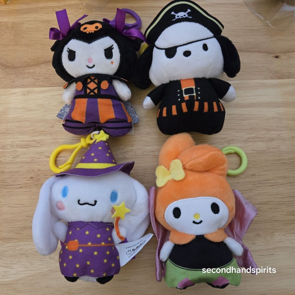 Hello Kitty and Friends Halloween Plush Danglers Lot of 4
